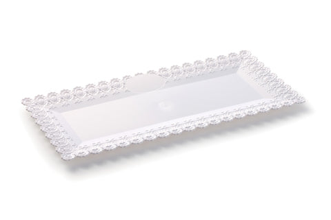 Rectangular Laced White Tray 2